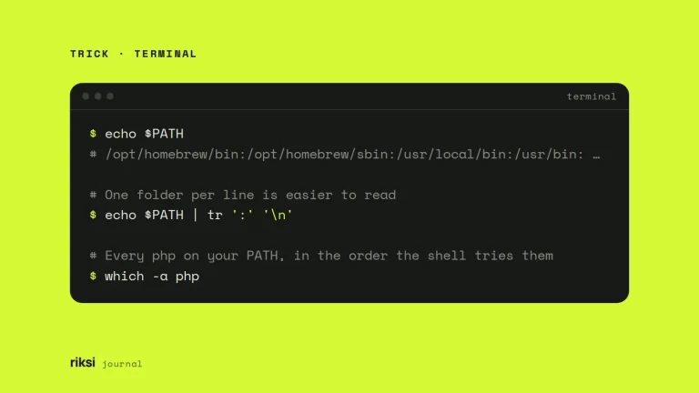 Terminal showing echo $PATH