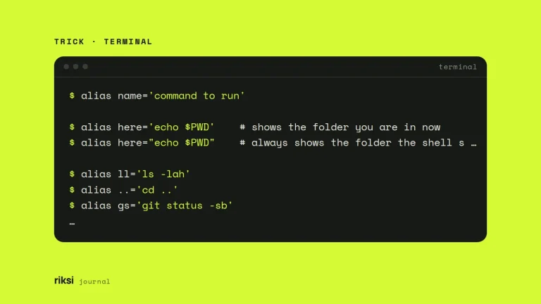 Terminal showing alias name='command to run'
