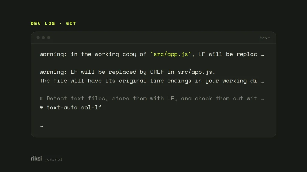 Git's warning that LF will be replaced by CRLF