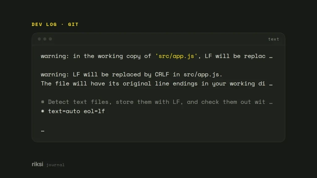 Git's warning that LF will be replaced by CRLF