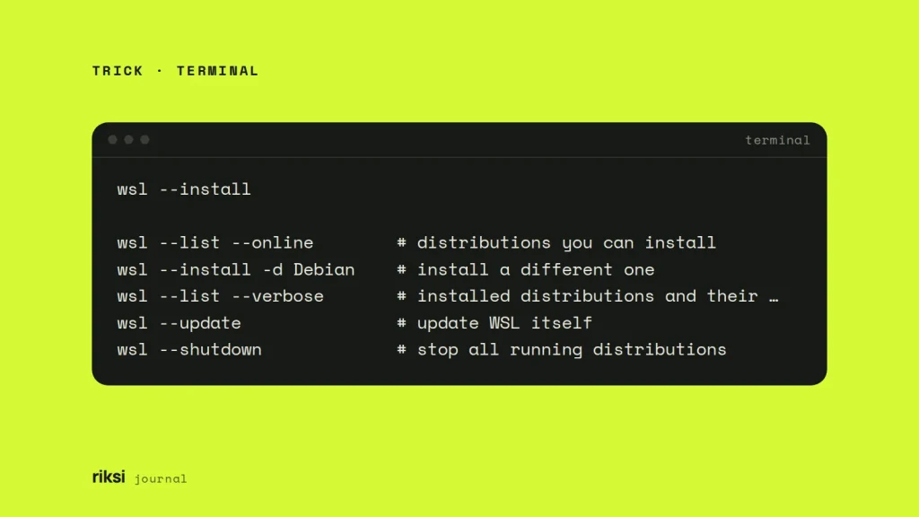Terminal showing wsl --install