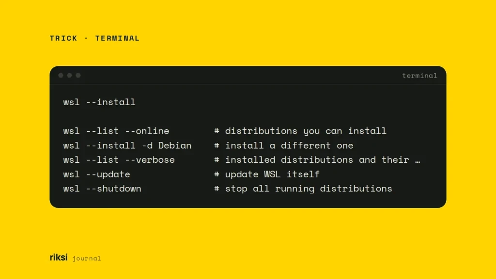 Terminal showing wsl --install
