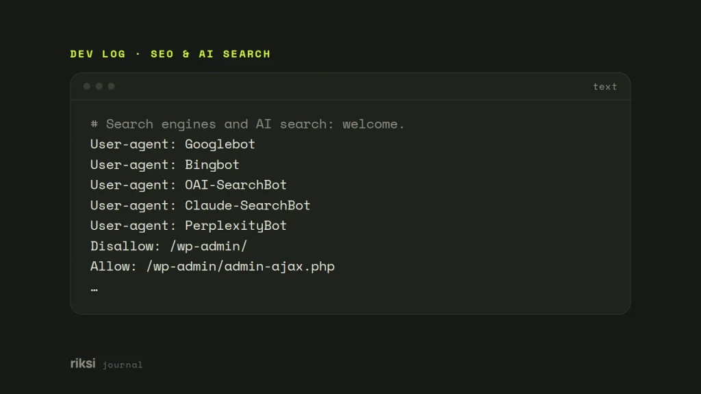 A robots.txt example for search and AI crawlers