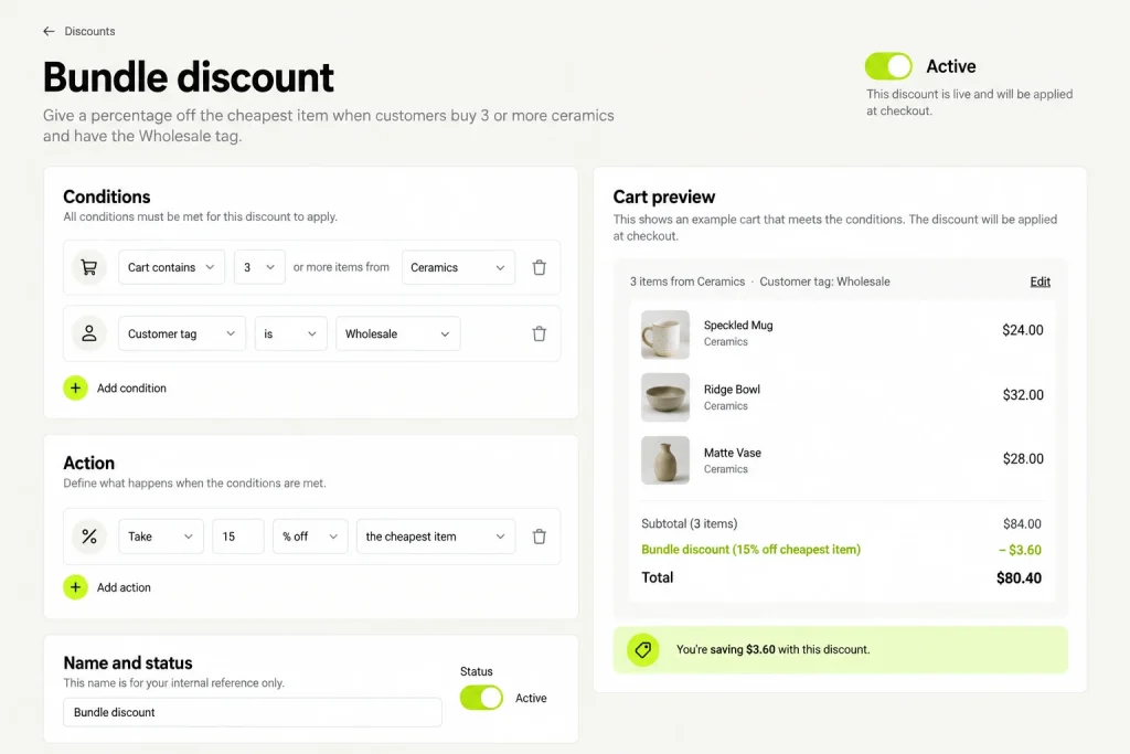 Example Shopify app: a discount function