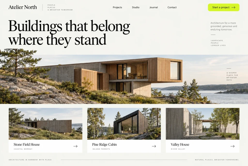 Example WordPress site: the home page