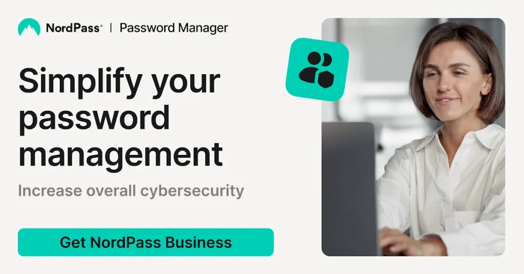 NordPass Business banner: Simplify your password management